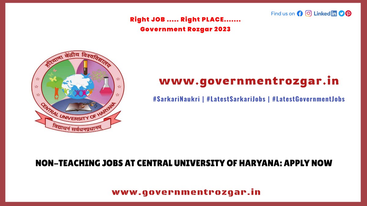 governmentrozgar.in/non-teaching-j…

#CUHJobs #NonTeachingJobs #CentralUniversityHaryana #CareerOpportunity #ApplyNow #JobOpening #HaryanaJobs #JobRecruitment #JobSearch #JobVacancy #NonTeachingJobs #CentralUniversityOfHaryana #CUHJobs #ApplyNow #JobsInHaryana #GovernmentJobs