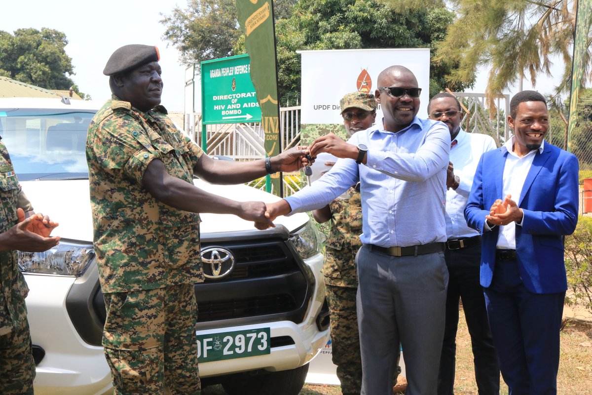 MUWRP_'s tweet photo. As part of our health systems strengthening mandate under @PEPFAR, #MUWRP has handed over a brand-new Film Van to @updf_   in Bombo barracks to facilitate Health Education and Community mobilisation while executing comprehensive HIV prevention, care and treatment services. https://t.co/tywXLBY1in