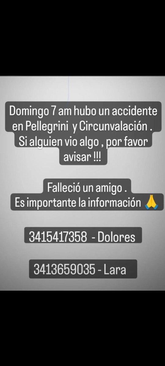 Dollizg's tweet photo. @VivirenRosario por favor difundan, es mi primo. Hay un testigo pero no sabemos nada de el. https://t.co/8ZNlhclFE3