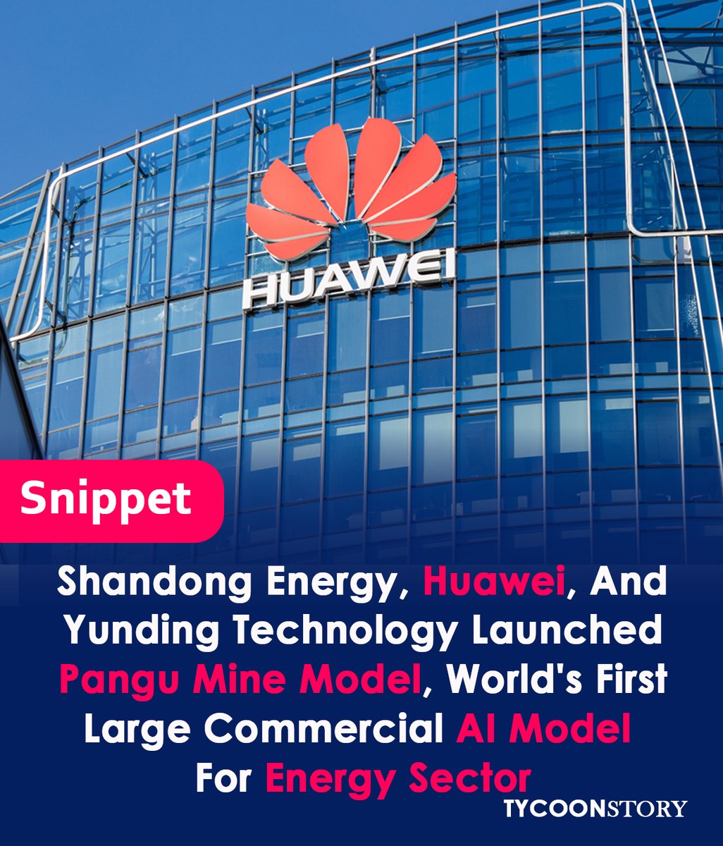 TycoonStoryCo's tweet image. Shandong Energy And Huawei Have Launched The World&apos;s First Commercial Large Ai Model For The Energy Sector.
#panguminemodel #aiinmining #digitaltransformation #SmartMining #EnergySector #IndustryInnovation #aimodel #intelligentproduction #greenmining #miningtechnology @Huawei