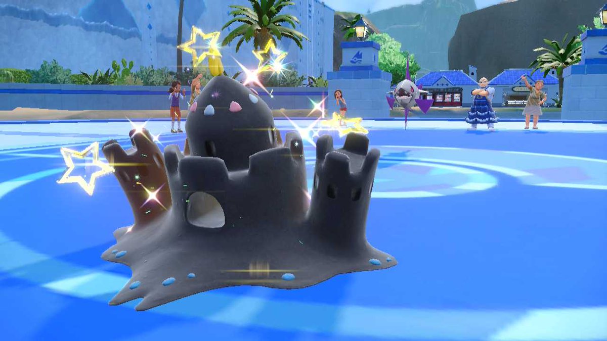 ShinyEvander's tweet photo. Been a minute, but I have been going off on my #shinybadgequest. Many updates will come. This is #ShinyPokemon 11/18. It was a random encounter while looking for a Wugtrio. Has Water Compaction, so I thought water gym would be perfect to beat. Meet 푸딩 (Pudding), the Palossand. https://t.co/XKtL6e1L7T