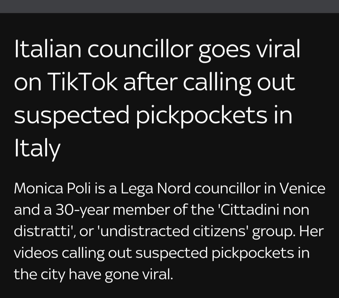 The Attentzione Pickpocket woman is a councillor for far-right party