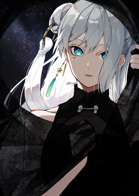 #今月描いたイラストを晒そう  意外と4枚かけてる…って思ったら暗い色しかなくてやだ～!ってなったので8月は明るい色使いたいです。
