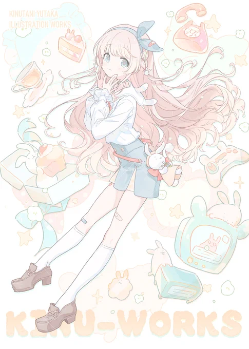 通販予約開始  『 KINU-WORKS 』  個人クライアント様方からのご依頼をまとめたイラスト集です  