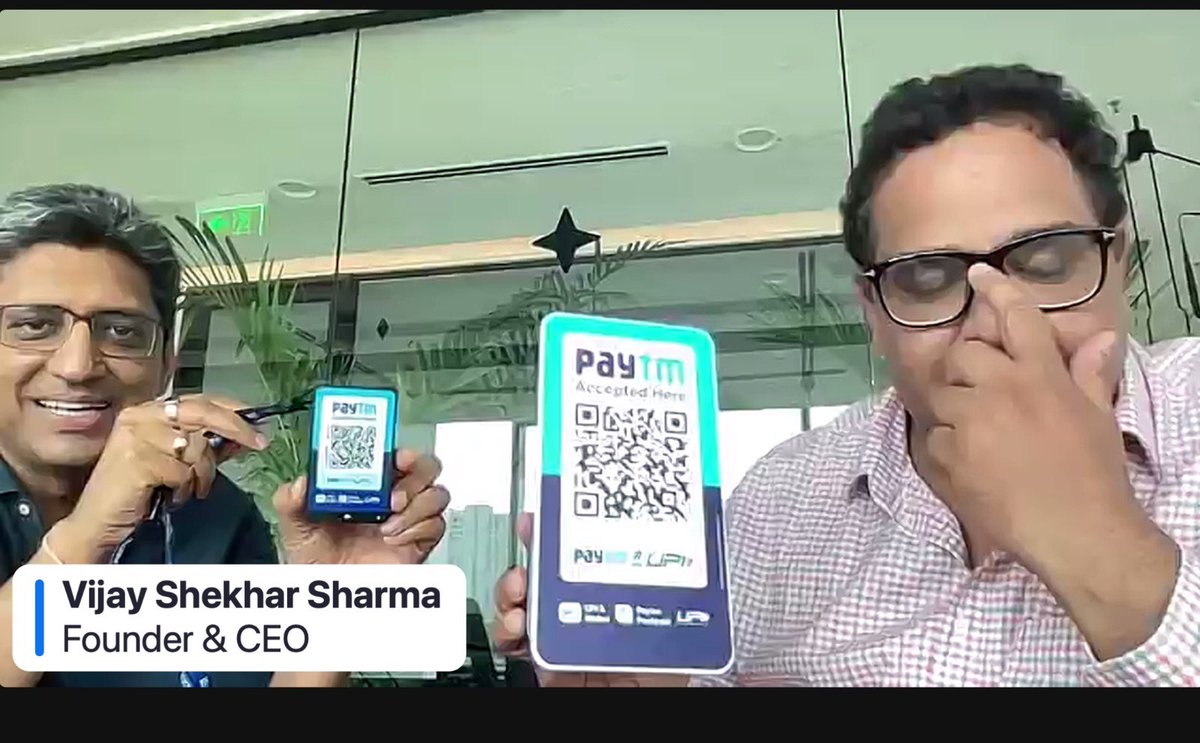 amitdu7's tweet photo. Excited to be a part of the #paytm new Soundbox demonstration by @vijayshekhar sir. next revolution in digital payment systems. @makeinindia  tech blew me away, enabling live QR scanning at the event. Impressed to learn that Paytm aims to reach 50M customers in the next 2 years. https://t.co/Vl5KrFJlqZ