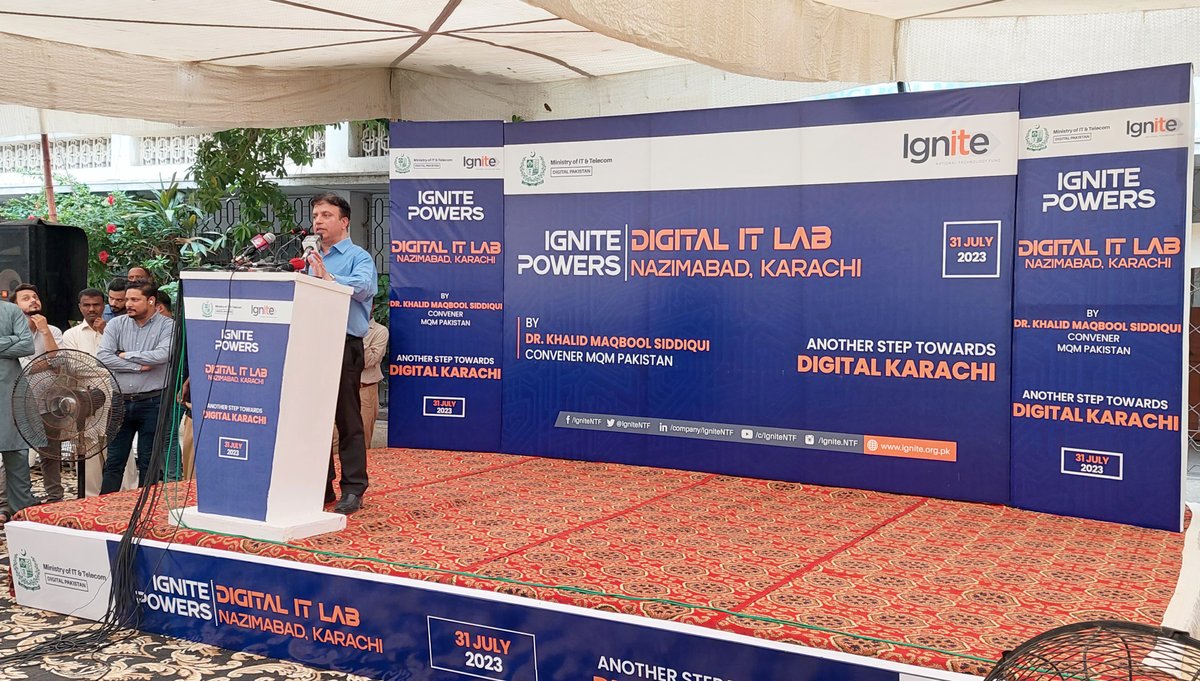 IgniteNTF's tweet photo. Mr. Asim Shahryar Husain, speaking on the occasion of inauguration of Digital IT Lab at Rashid Minhas Boys Girls Secondary Primary School, Nazimabad No. 1, Karachi
#MOITT #Ignite #digiskills #inauguration #Digital #IT #Lab #Nazimabad #Karachi #NICProgram #Incubators #Technology https://t.co/QEmWKz4ppi