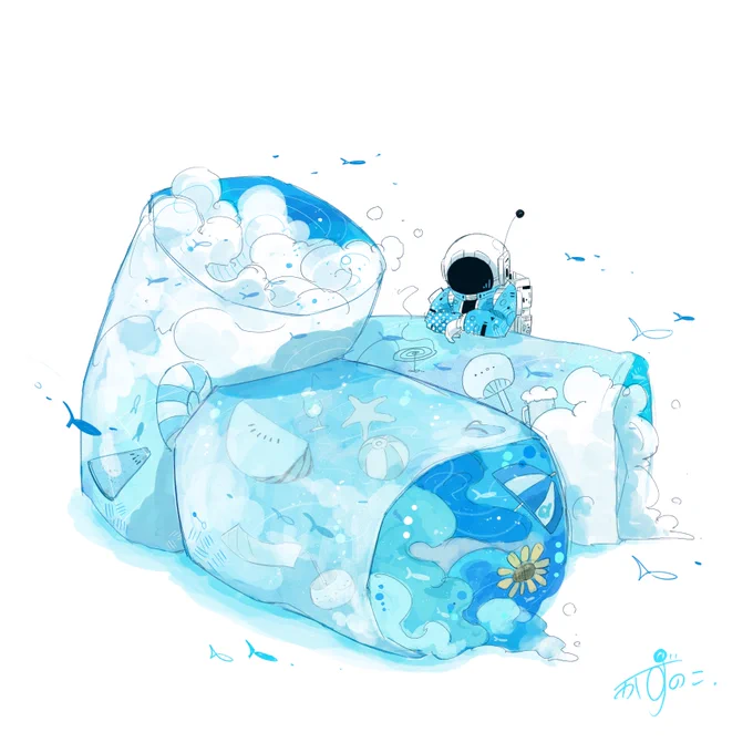生夏巻き  #イラスト
