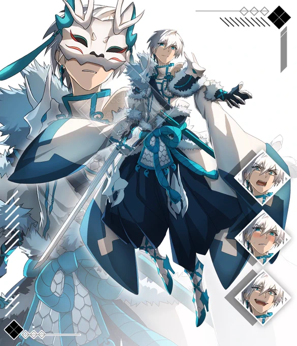 SKIMAのご依頼にて龍面剣士の立ち絵を納品させて頂きました!狂笑差分がかっこよく描けてお気に入りです...!!ご依頼ありがとうございました!  #SKIMA #有償依頼