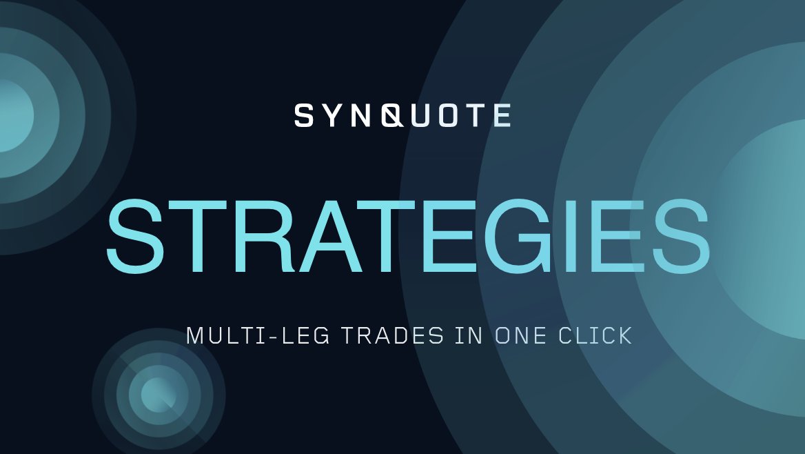 SynqXYZ's tweet photo. We’re excited to announce our next big release - Synquote Strategies.

Strategies allow you to open multi-leg positions in one click, starting with spreads.

Live now at https://t.co/VnnCCkAtep! https://t.co/hOUBmqBlTU