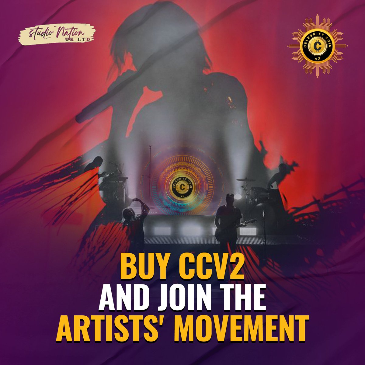 STUDIONATION2's tweet photo. 𝐂𝐞𝐥𝐞𝐛𝐫𝐢𝐭𝐲 𝐂𝐨𝐢𝐧 is here to revolutionize the entertainment industry and give all artists a chance,
𝐡𝐚𝐯𝐞 𝐲𝐨𝐮 𝐣𝐨𝐢𝐧𝐞𝐝 𝐭𝐡𝐞 𝐦𝐨𝐯𝐞𝐦𝐞𝐧𝐭 𝐲𝐞𝐭?
Invest in Celebrity Coin , invest in the 𝐟𝐮𝐭𝐮𝐫𝐞 𝐨𝐟 𝐚𝐫𝐭.
 #StudioNation #celebritycoin https://t.co/2GXHMIHccl