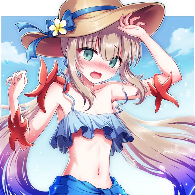 水着ネモへの迸る想いを絵にしたりネモと一緒にイベントと8周年を満喫した月でした #今月描いたイラストを晒そう