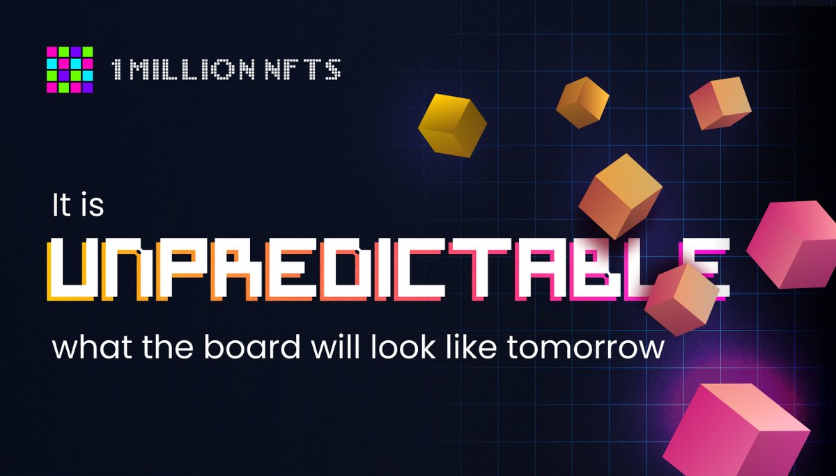 1MillionNFTs is an extraordinary and thriving Web3 community, firmly rooted in the concept of shared ownership within a vast pixel grid 🖼️

Embark on an enthralling journey at 👉 1mlnnfts.com

Together, let's make our mark in NFT history! 🙌