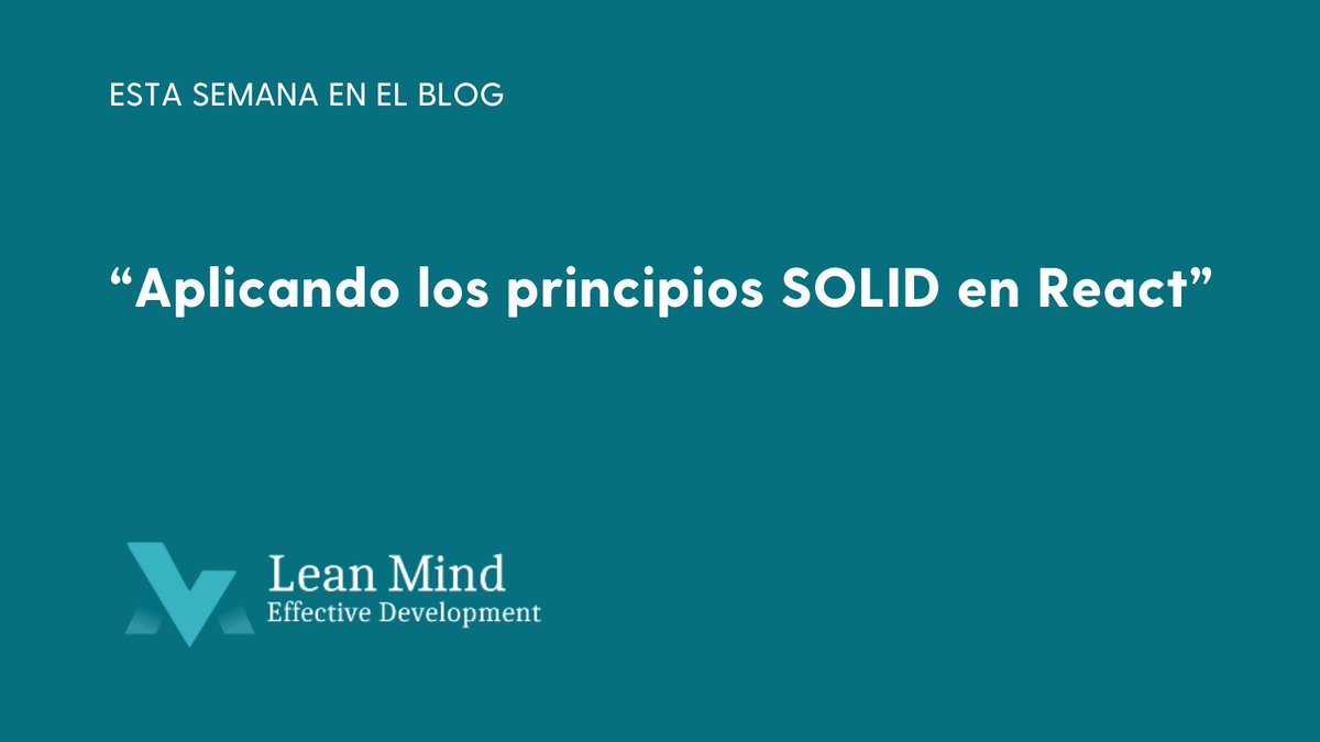 Lean Mind (@leanfulness_es) on Twitter photo 🌟¡Nuevo artículo en el blog!👏
En esta ocasión nuestro gran #leanminder <a href="/AitorSCI/">Aitor Santana Cabrera</a> nos cuenta cómo se aplican los principios #SOLID en #React.
¡No te lo pierdas!
Puedes leerlo aquí👇
bit.ly/47d29iD
#poo #software #leanmind 🌟¡Nuevo artículo en el blog!👏
En esta ocasión nuestro gran #leanminder <a href="/AitorSCI/">Aitor Santana Cabrera</a> nos cuenta cómo se aplican los principios #SOLID en #React.
¡No te lo pierdas!
Puedes leerlo aquí👇
bit.ly/47d29iD
#poo #software #leanmind