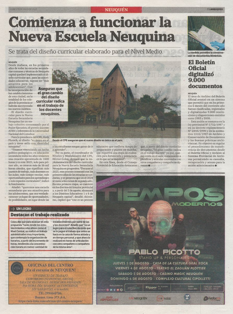 RFlutsch's tweet photo. 🏫 A partir del mes de agosto quedará implementado el diseño curricular en todas las escuelas secundarias neuquinas. 
#MinisterioGobiernoEducación
#CPE 
#NeuquénProvincia 
@LMNeuquen https://t.co/4lLctXJ4D3
