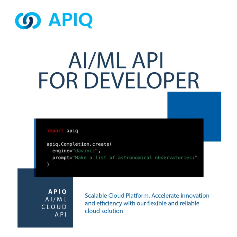 qreatiq's tweet photo. 🌐 Embrace the Future of AI with APIQ! 🚀💡 Seamlessly integrate cutting-edge AI/ML capabilities into your applications through API and drive innovation. Unlock unlimited possibilities with APIQ! 💼🤖 #APIQ #AI #MachineLearning #CloudAI #BusinessTransformation #FutureTech