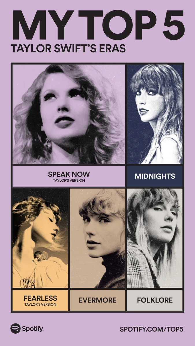 Bookie_Becca's tweet photo. These are my Top 5 Taylor Swift Eras. Drop everything now and share yours: https://t.co/zniTqBWYgw #SpotifyTop5
https://t.co/wb5SXjQUkb https://t.co/sgV3jB5kjp