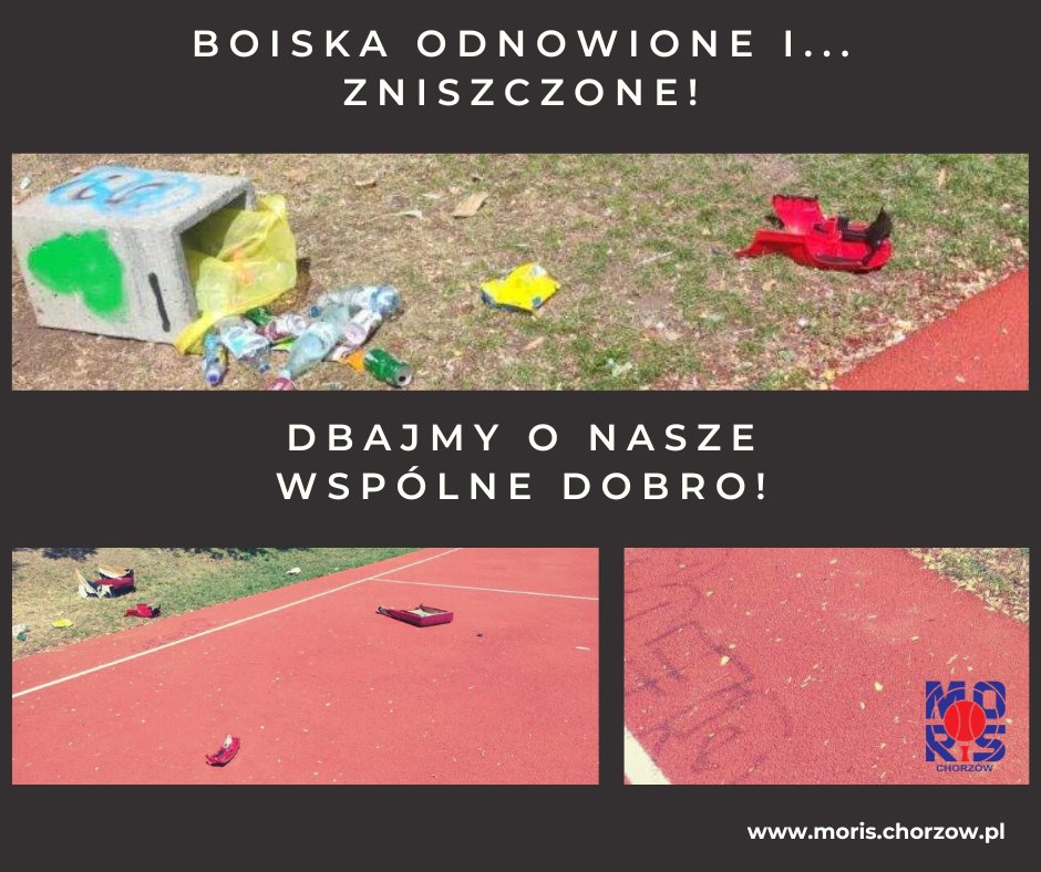 W ubiegłym tygodniu informowaliśmy o remoncie boisk osiedlowych. Dziś na pierwszym z nich – przy ul. Mariańskiej – możemy zauważyć efekty dewastacji  Apelujemy do wszystkich – dbajmy o nasze wspólne dobro i reagujmy!

Mamy głęboką nadzieję, że taki widok już się nie powtórzy...