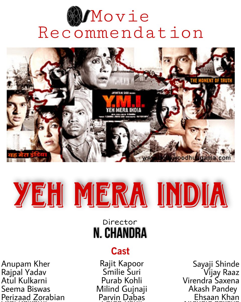 Amazing Work In #YehMeraIndia
Movie I just completed watching such an realistic movie #Recommendation 🎥
@AnupamPKher
@rajpalofficial
@atul_kulkarni
@SeemaBiswas59
@PerizaadZorabia
@rajitkapur
@Purab_Kohli
@milindgunaji
@parvindabas
@SayajiShinde
@ActorVijayRaaz
@virendrasaxena👏