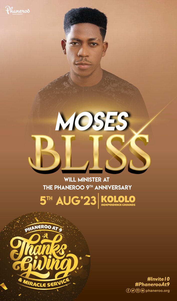 Phanerookampala's tweet photo. .@mosesblisslive will minister at the Phaneroo 9th Anniversary.

#PhanerooAt9
#GiveThanks9
#Bring10 https://t.co/NcXwVdlwN6