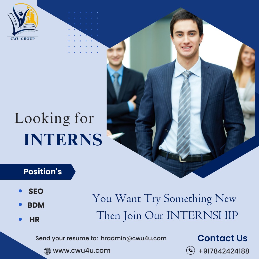 Apply now and take the first step towards an enriching and fulfilling internship experience with CWUForYou!
#CWUForYou #InternshipOpportunity #CareerGrowth #InternshipSkills #SEOExpert #SEOSuccess #HRTraining