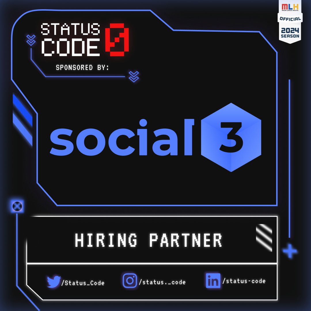 Status_Code_'s tweet photo. π£ Drumroll, please! π₯
IIIT Kalyani's #Statuscode0 has leveled up!
Delighted to welcome #Social3 as our official hiring partner! π
Showcase your skills, seize the opportunity, and get hired!
#hiring #hackathon #kolkata #iiserkol #iiitkalyani https://t.co/CpwuHZxqHx