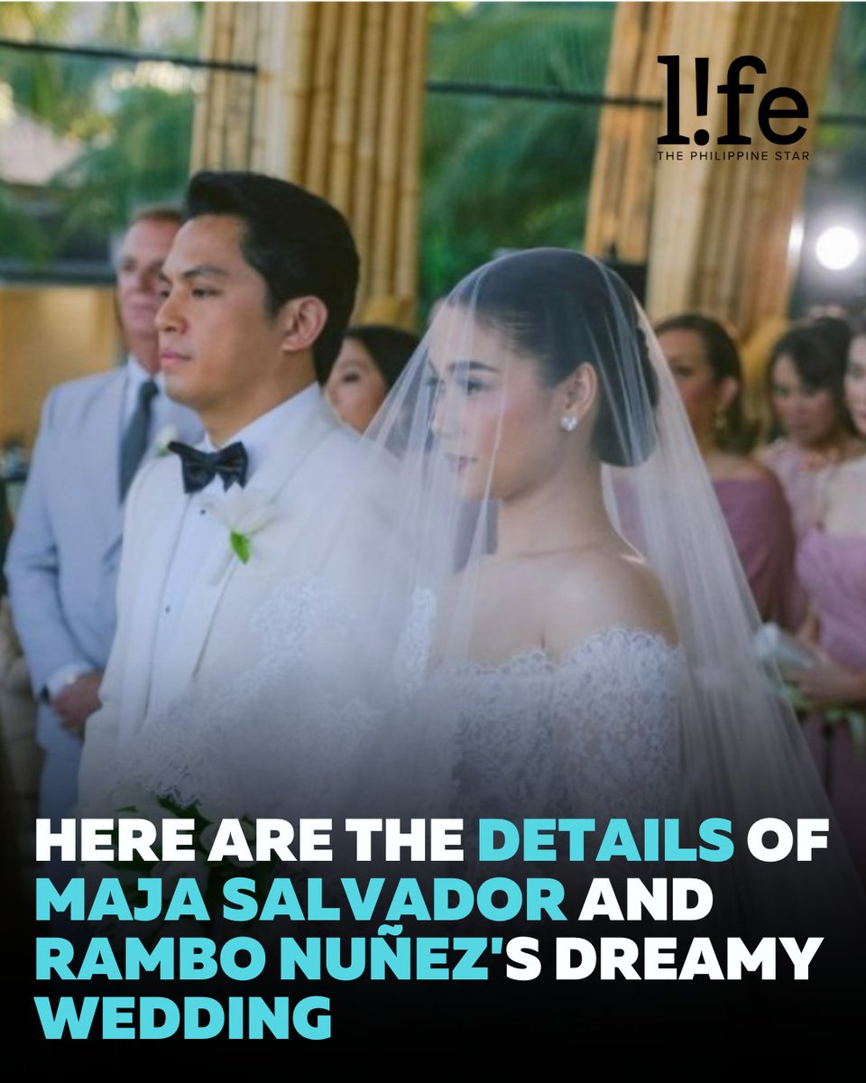philstarlife's tweet photo. Actress Maja Salvador and entrepreneur Rambo Nuñez tied the knot at the Apurva Kempinski in Bali, Indonesia. 💍 Check out the dreamy details of their big day at https://t.co/yR0JG2QO69 https://t.co/qPSS0XfvUy