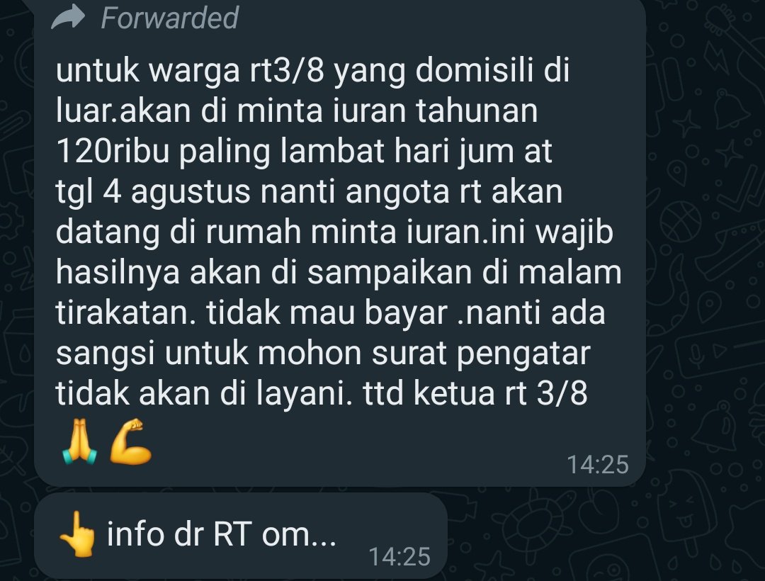 rinuwgroho's tweet photo. Apa sekarang warga yg boro kerja di luar daerah harus  iuran? Kalo ndak, mau dipersulit @gibran_tweet https://t.co/ymecVNWBh5