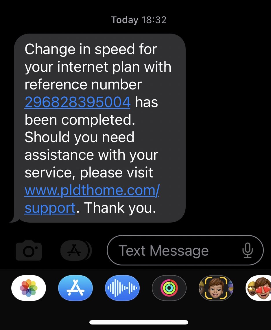 kasysio64's tweet photo. @PLDTHome hi didn’t request for speed change in my data, so what’s this text I got? https://t.co/Bdq11zsuCW