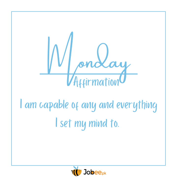 jobee_pk's tweet photo. Much needed affirmations to get going!
What's your Monday affirmation?

#Jobee #potd #qotd #mondayaffirmations #mondaymotivation #Jobeepk https://t.co/d9NjQQhm7p
