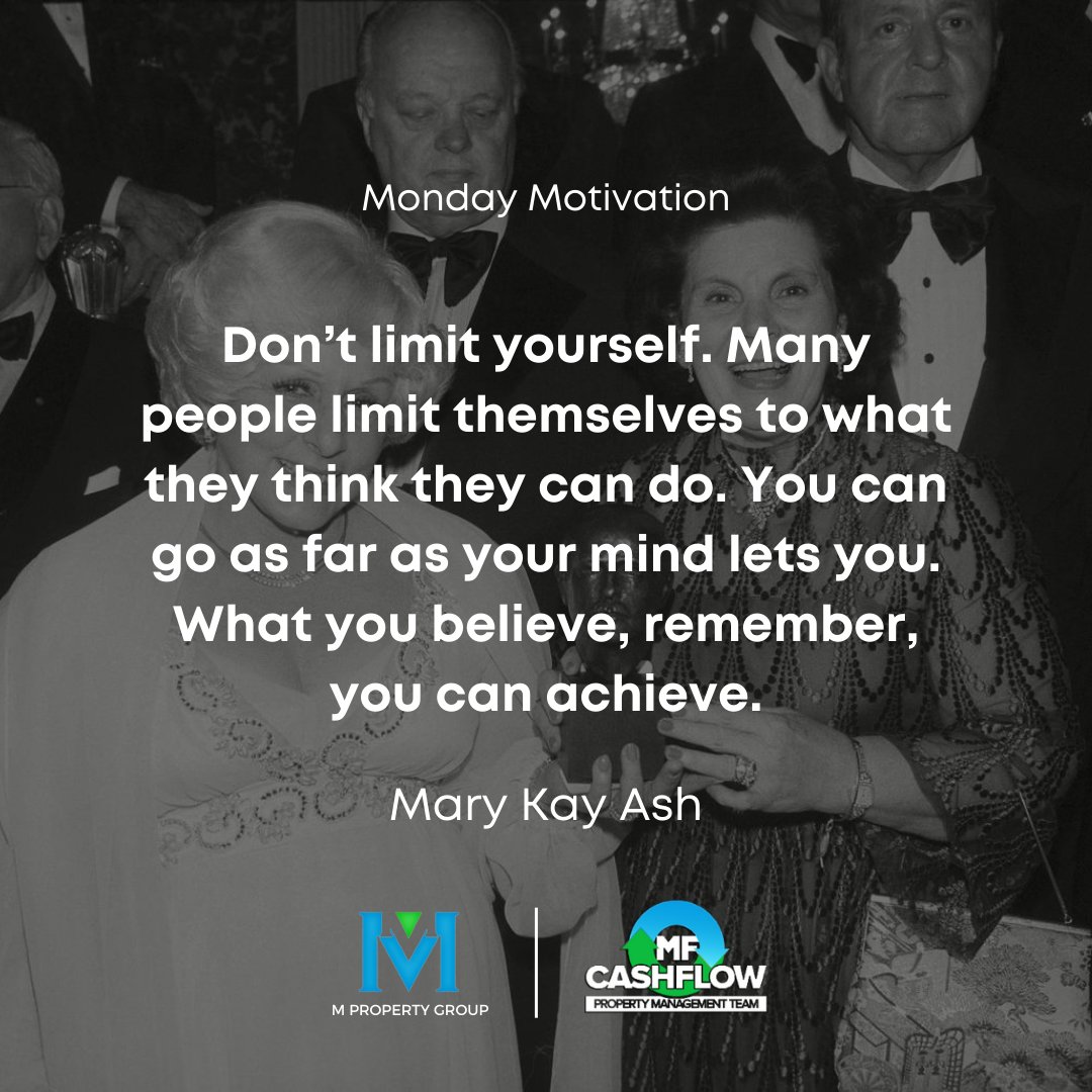 CEO_MikeFisher's tweet photo. “Don’t limit yourself. Many people limit themselves to what they think they can do. You can go as far as your mind lets you. What you believe, remember, you can achieve.” 

#MotivationalMonday #MikeFisher #ILRealtor #MFCashflow #MPropertyGroup #Realtor #ChicagoRealEstate https://t.co/PYZwgUxmM3