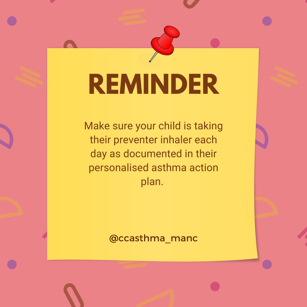 ccasthma_manc's tweet photo. 🌬️ Don't forget your child's preventer inhaler! 🌬️ Take a look at our instagram for some handy tips to help remind you!
#Asthma #Preventerinhaler #ChildrensAsthma #Reminder https://t.co/w7tZufHN7b
