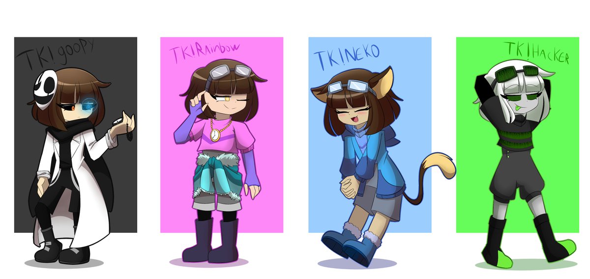Cristal13Margi's tweet photo. un dibujo para uno de mis AUs favoritos de undertale Quantumtale no se si me salio al AU pero bueno que opinan
goopy by sunnycider
hacker by rodsser
rainbow y neko by me
Quantumtale by perfectshadow06
#undertaleAU #Quantumtale https://t.co/cUxL5jQ9gl