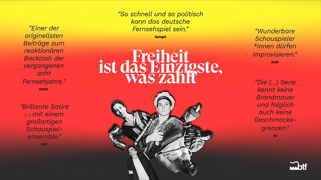 Unser erster … Xeet?✖️Eine Runde #btfeedback zur <a href="/ZDFneo/">ZDFneo</a> Miniserie „#Freiheit ist das Einzigste, was zählt“. Stream now <a href="/zdfmediathek/">zdfmediathek</a>.