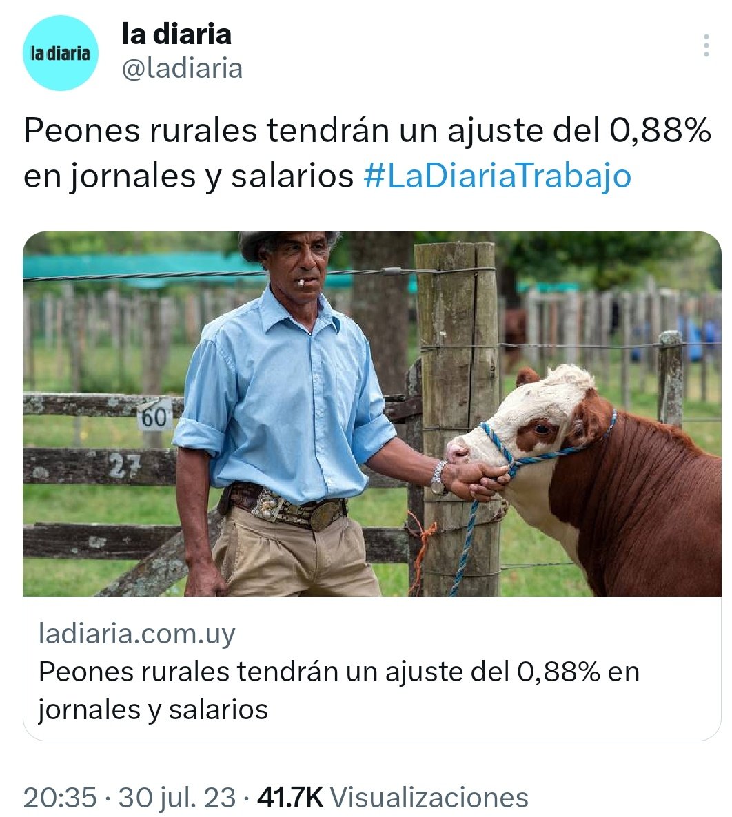 AlfTuitea's tweet image. Ajuste salarial para los peones rurales será de 0,88%, unos $170.

Récord de exportaciones agrondustriales y presión impositiva a la baja para el campo.

El derrame no existe cuando gobierna la derecha. Se la quedan toda los de arriba.