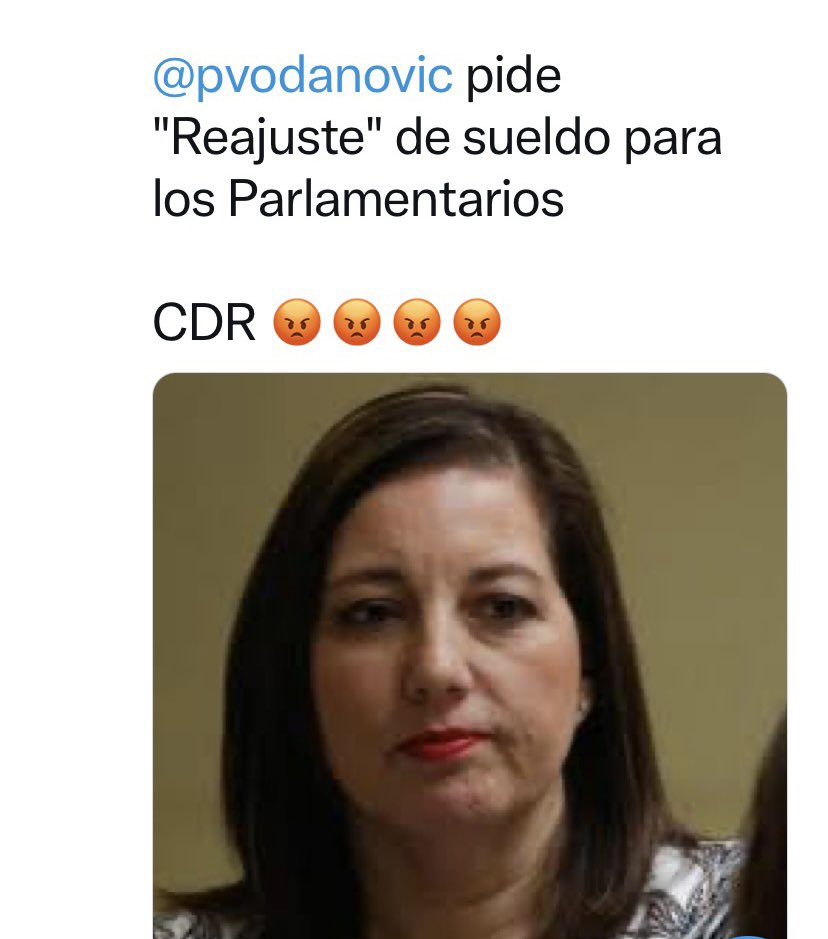 Politakeryx's tweet image. Alguien puede creer que todo lo de la #Roboton y ésta 👇 señora quiere reajuste de sueldo para los parlamentarios 
@pvodanovic no podí ser más patuda y cara se raja.
#NoAlReajusteParlamentario