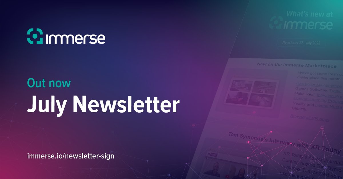 Our July newsletter is out now. Sign up for our newsletter to be the first to hear about our latest updates, news, events, and more.

Subscribe here: immerse.io/newsletter-sig…

#Immerse #newsletter