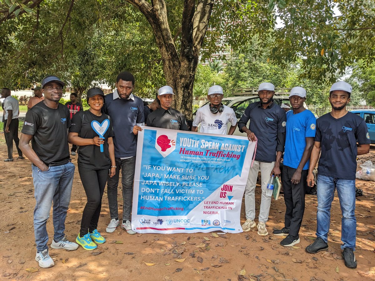 🗣️ #YouthSpeakAgainstHumanTrafficking
We are pleased to join our partner @UNODCNigeria at the Awareness March held in Abuja, organized by @naptipnigeria commemoration of World Day Against Trafficking in Persons.

#iLeadAfrica #SocialActivism #EndHumanTrafficking #AwarenessMarch
