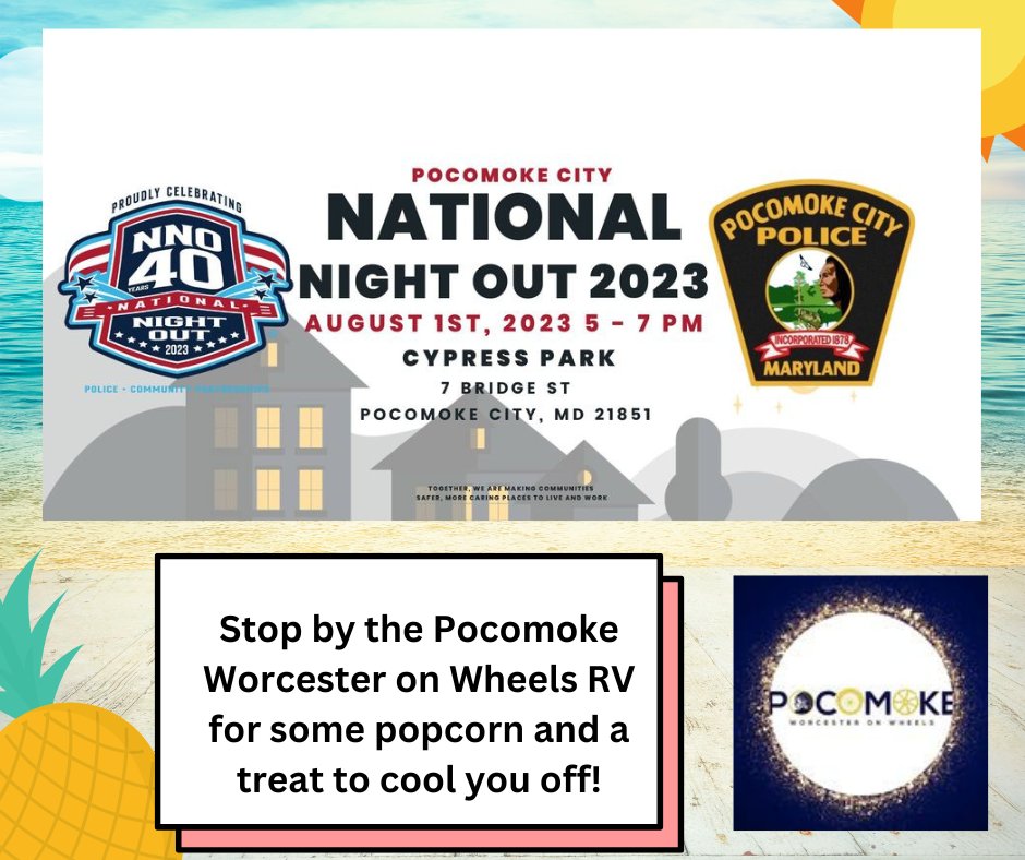 PHSWarriors1957's tweet photo. Pocomoke's Worcester on Wheels will be at National Night Out! Come see us! https://t.co/wvx64GDIDW