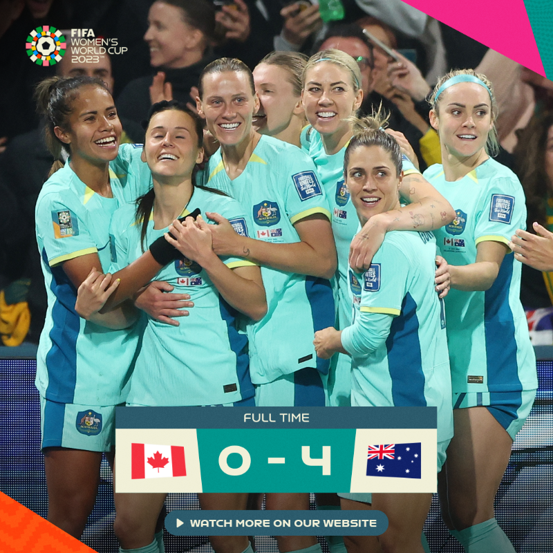 FIFAWWC's tweet photo. An emphatic performance from @TheMatildas! 👏🇦🇺

#BeyondGreatness | #FIFAWWC