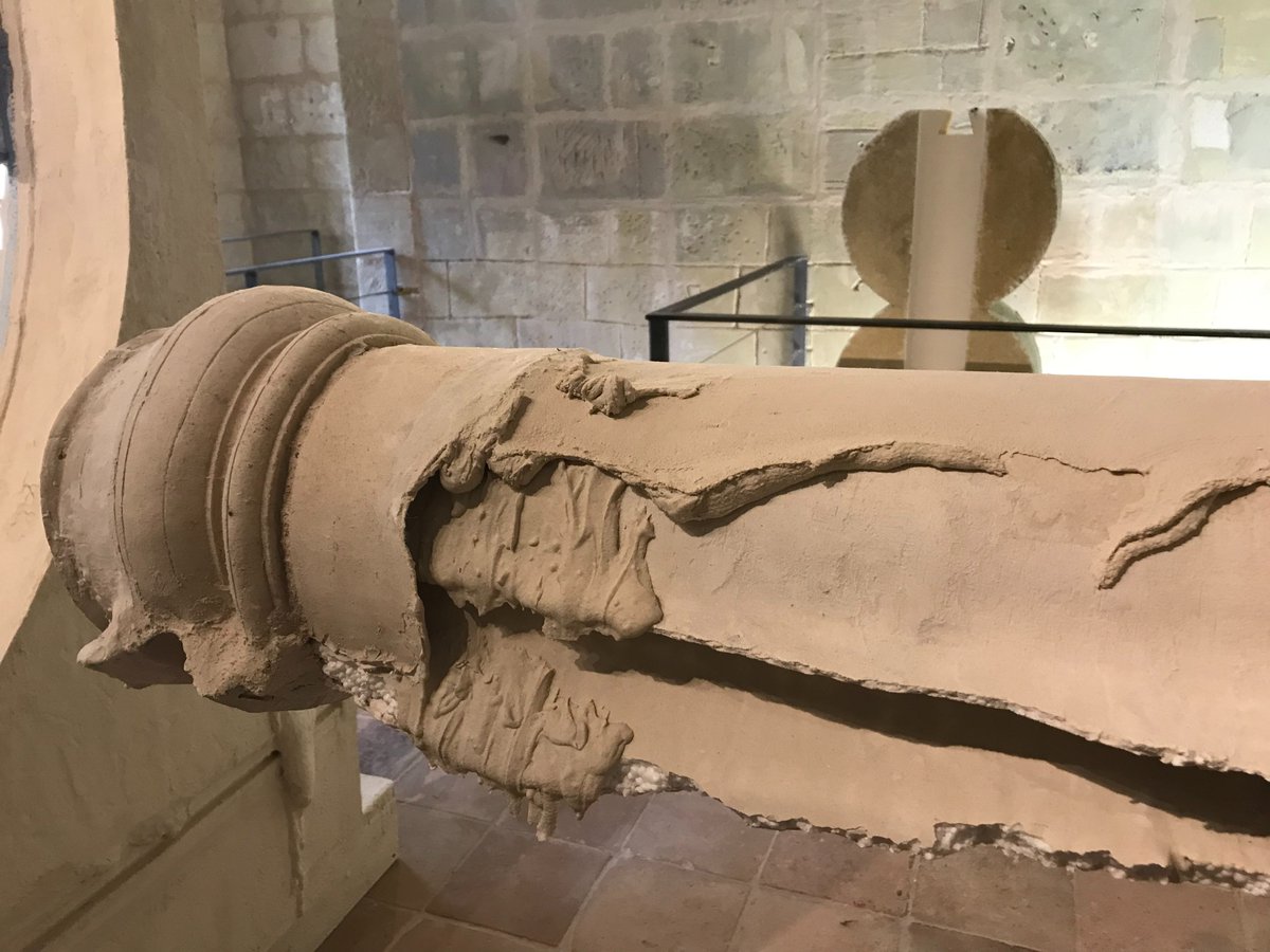 braun_michaela's tweet photo. Column detail of my installation THE CURIOUS DREAM OF RENEE DE BOURBON at the Royal Abbey of Fontevraud, France - part of the Parcours d'art dans l'abbaye from 17 June to 17 September 2023 #abbey #fontevraud #residency #column #manualproduction #reproduction

@adagp_ https://t.co/87PF01ybfH