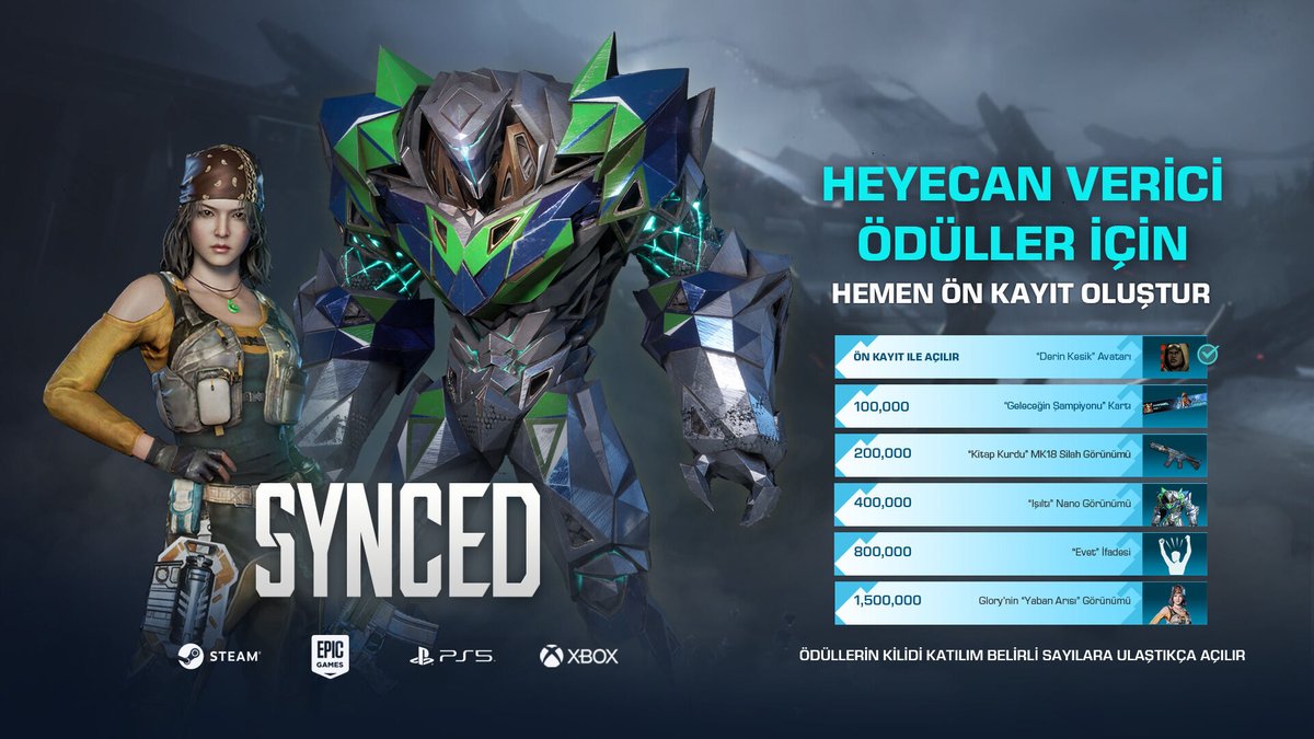 oyunest's tweet photo. 📢PC, PlayStation 5 ve Xbox Series X ile S için piyasaya çıkacak olan SYNCED’in ön kayıtları başladı! Ön kayıt ile çıkış tarihinde oyun içi ödüller kazanabilir ve her gün büyüyen topluluğun bir parçası olabilirsiniz. https://t.co/CJpUNHGUQX