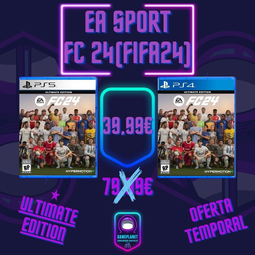 gameplanetps's tweet photo. ¡ULTIMAS  HORAS DE OFERTA! ⚽

Reserva con nosotros tu EASPORTS FC 24 (FIFA 24) y tenlo por sólo 39,99€ sin pagar nada más 🤝

¡ESTA OFERTA ES SOLO PARA QUIEN HAGA SU RESERVA ANTES DEL DIA 1 DE AGOSTO! 🕢

Juego completo 🎮 PS4 o PS5
Oficial y con garantía ✅
En Castellano 🇪🇸
Incluye 7 días de acceso anticipado 🕊️

Reservas en nuestra página web
👇🏻
 
https://t.co/oAXXMgZVGt

Preguntas por Mensaje 📩

#easports #fifa24 #mbappe