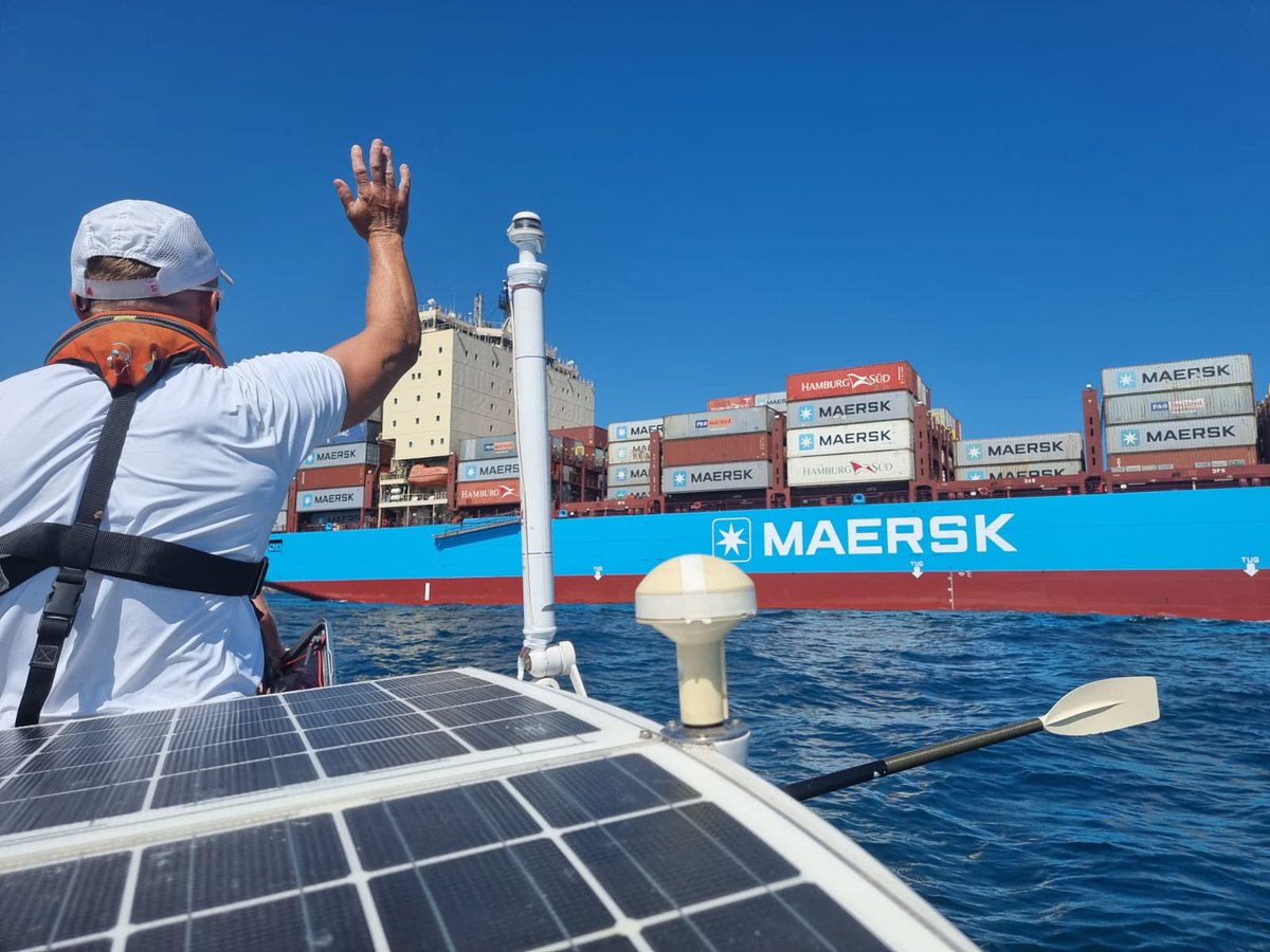 IanMillner's tweet photo. We got into Barca 🇪🇸 Friday 12pm &amp; been processing it all since 🤯 400km rowed by ocean boat.. saw dolphins, had a near miss w/ container ship &amp; wild headwinds added 60km &amp; 2 days to the journey. Raised £33.921 for @NOMANCampaign 🚣‍♀️🏅 Nuts. Highly recommend, life affirming stuff. https://t.co/iRlUzWEB88