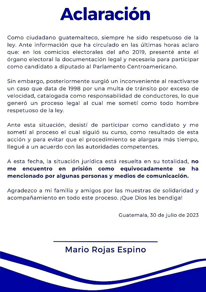 MarioRojas11's tweet photo. Ante notas de prensa que han circulado, por respeto a mi familia y amigos, comparto lo siguiente. https://t.co/zbcQTJQ8n7