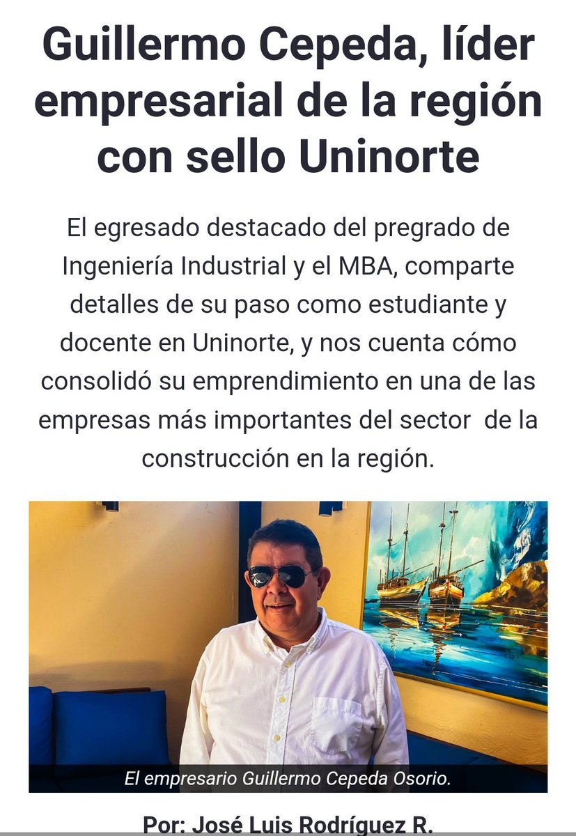 Alligenka's tweet photo. Guillermo Cepeda, líder empresarial de la región con sello Uninorte @UninorteCO @JoseRodriguezxx https://t.co/Mt83USC3J2 https://t.co/yswnzDJi2J