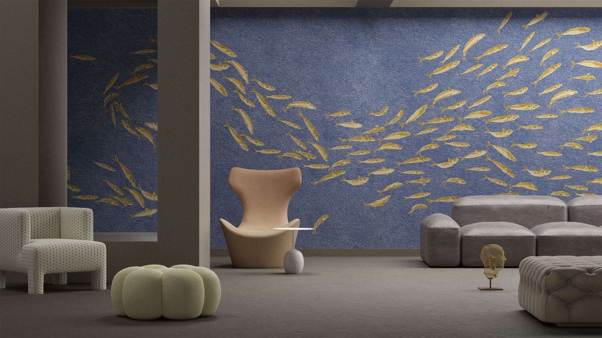 Yo2Designs's tweet photo. Wallpaper collection "Seine" by YO2.

Design by Inès de Chefdebien

The design is inspired by the hypnotic dance of the school of fish in the abyss. A furtive opening immersed in the lair of these small fishes, enlarged by a magnifying glass under our feet or on our walls. https://t.co/wVwMM7h6gj