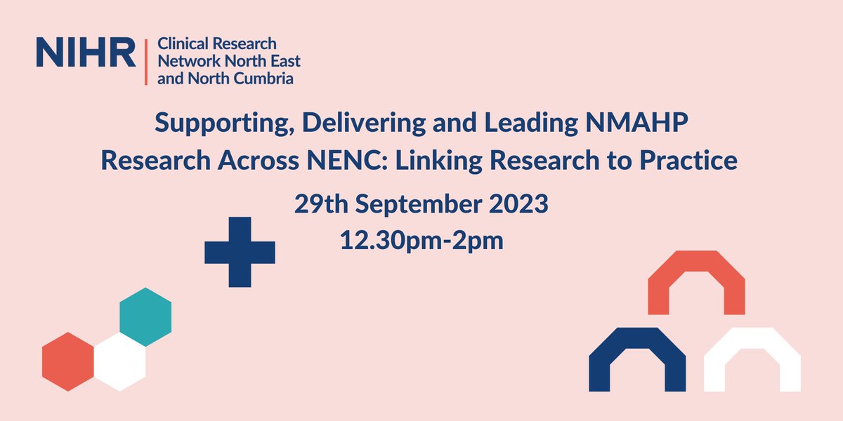 📢WEBINAR: Supporting, Delivering & Leading NMAHP Research Across NENC 29 September, 12:30-2pm Following an insightful update on NMAHP research strategies last Friday, this webinar focuses on linking research to practice Register via: eventbrite.co.uk/e/linking-rese…