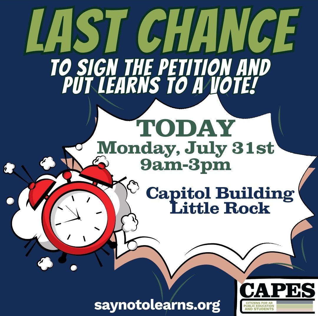 Come to the Capitol and sign this morning! Help us save public education! #SayNoToLEARNS