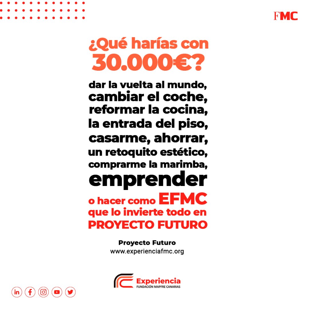 fmapfrecanarias's tweet photo. Lanzamos la 3ª edición de la convocatoria Proyecto Futuro que impulsa iniciativas sin ánimo de lucro que promuevan la acción social, la cultura, la formación o la prevención.

Accede y conoce la convocatoria en https://t.co/pGVglCBRCO

#ExperienciaFMC #ReinventandoelFuturoContigo https://t.co/L42dZvpuQy