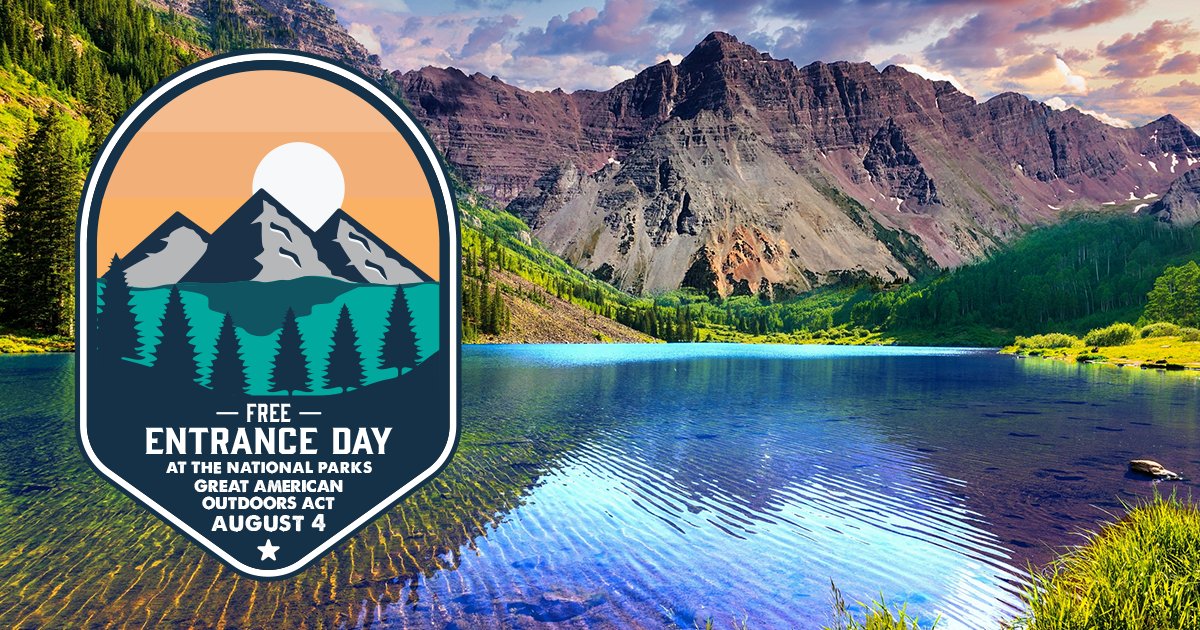 AAAClubAlliance's tweet photo. Entrance fees will be waived on August 4th, 2023 in honor of The Great American Outdoors Act (GAOA). It provides funding to improve infrastructure and expand recreation opportunities in national parks and other public land. #YourParkStory #NPSConnection https://t.co/bJZOUTPl4J